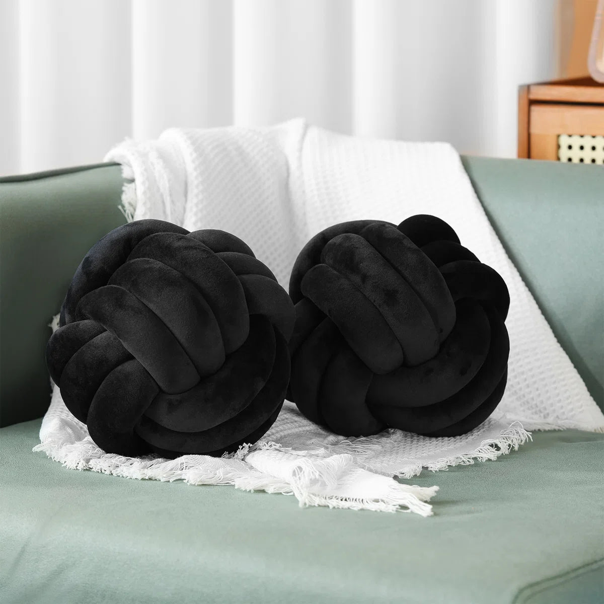 2-Pack Black Knot Throw Pillows