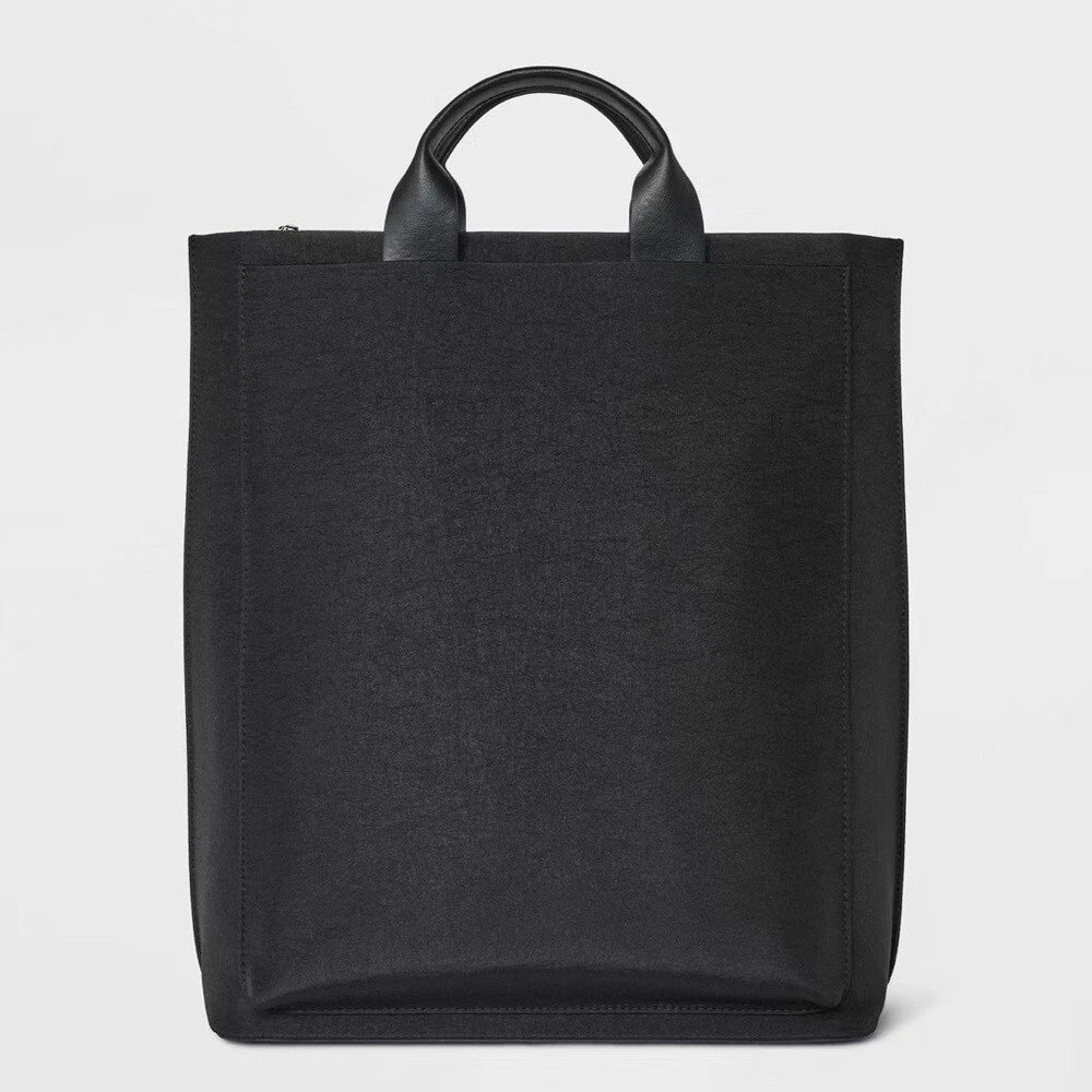 A New Day Modern Black Backpack – Sleek Minimalist Convertible Bag
