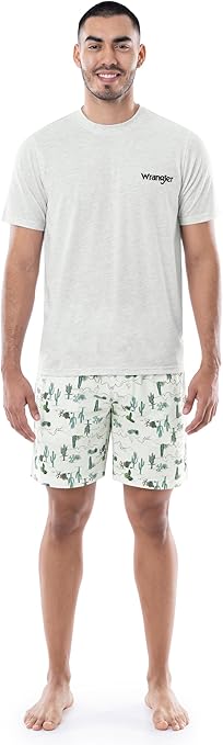 Wrangler Short Sleeve Graphic Tee and Printed Sleep Short Pajama Set - Cactus Print